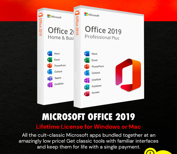 Microsoft Office 2019 for Windows or Mac | Lifetime License