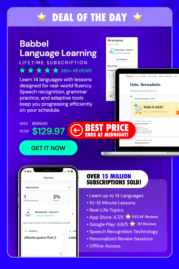 Babbel Language Learning: Lifetime Subscription (All Languages)