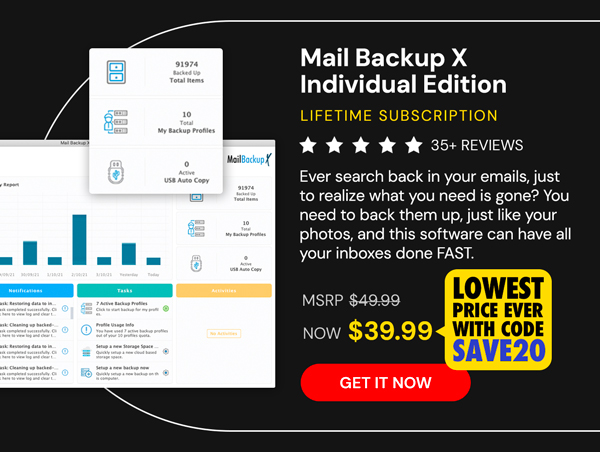 Mail Backup X Individual Edition: Lifetime Subscription