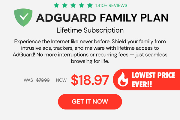 AdGuard Family Plan: Lifetime Subscription