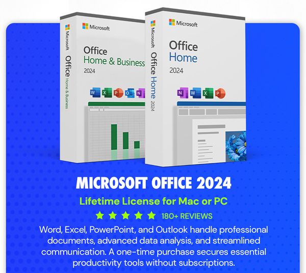Microsoft Office 2024 Home or Home & Business for Mac or PC Lifetime License