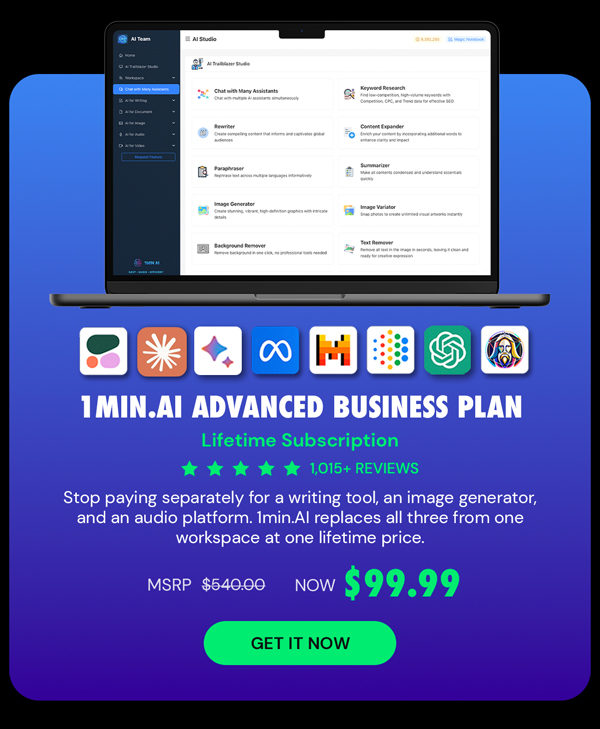 1minAI Advanced Business Plan Lifetime Subscription