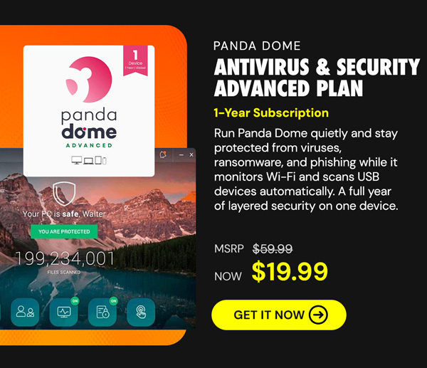 Panda Dome Antivirus & Security - Advanced Plan (1 Device): 1-Year Subscription
