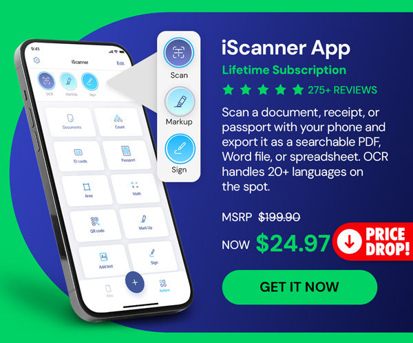 iScanner App: Lifetime Subscription