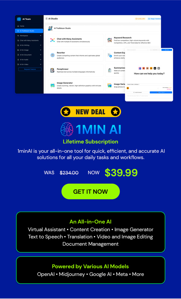 1minAI: Lifetime Subscription