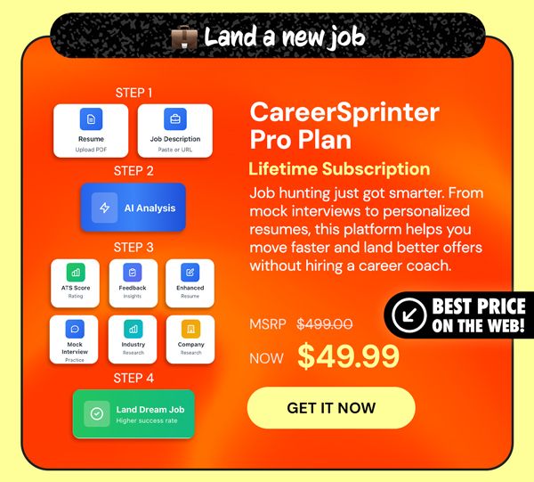 CareerSprinter Pro Plan: Lifetime Subscription