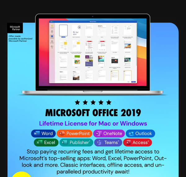 Microsoft Office 2019 for Windows or Mac | Lifetime License