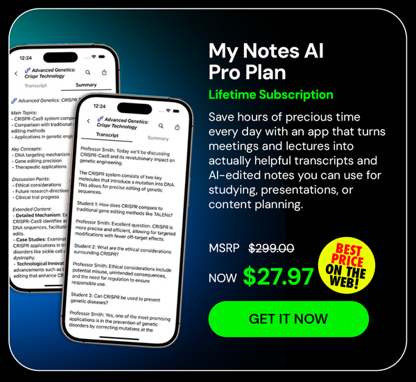 My Notes AI Pro Plan: Lifetime Subscription