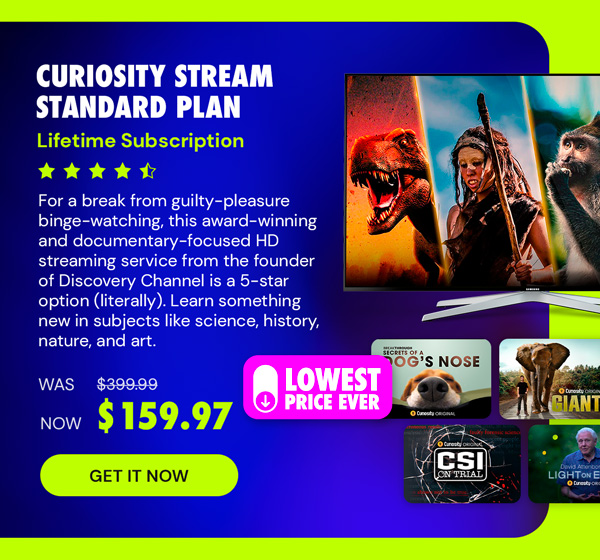 Curiosity Stream HD Plan: Lifetime Subscription