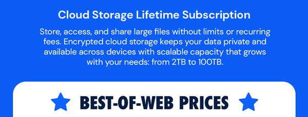 Internxt Cloud Storage: Lifetime Subscription in a Variety of Capacities