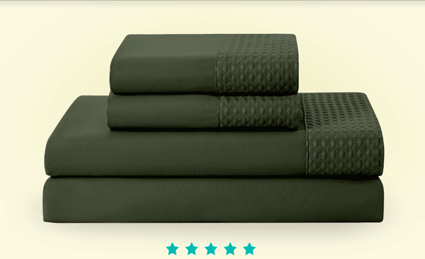 4 Piece Bamboo Blend Waffle Hem Sheet Set