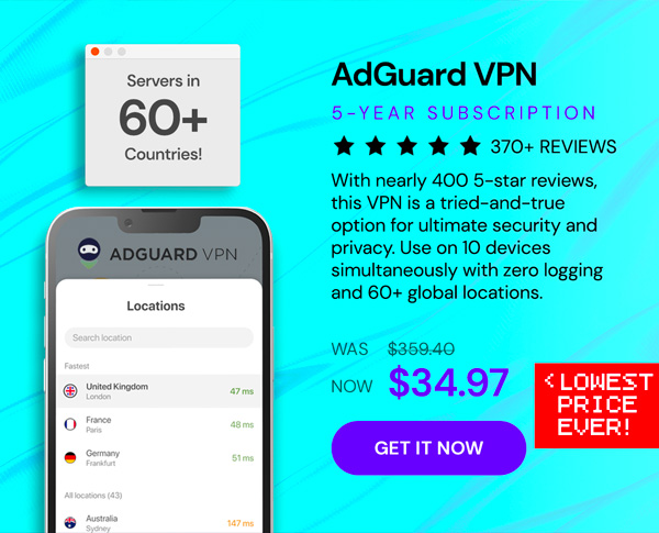 AdGuard VPN: 5-Yr Subscription