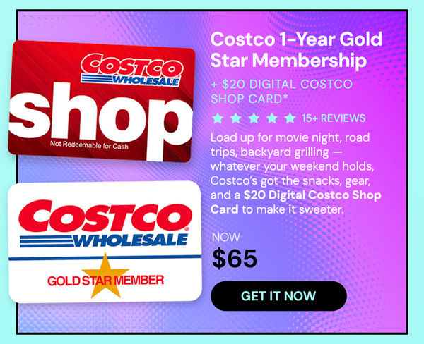 Costco 1-Year Gold Star Membership + $20 Digital Costco Shop Card