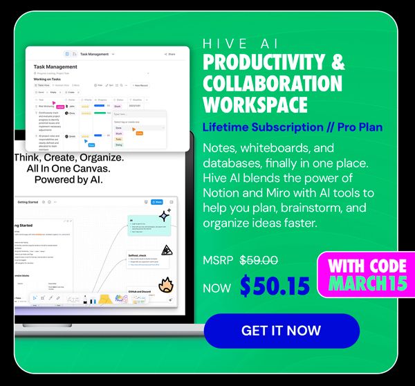 Hive AI - Productivity & Collaboration Workspace: Lifetime Subscription (Pro Plan)