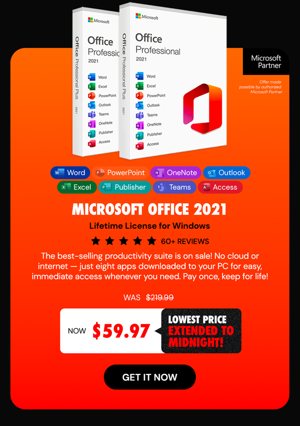 Microsoft Office 2019 for Windows or Mac | Lifetime License