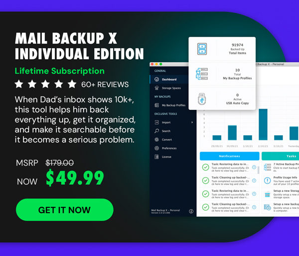 Mail Backup X Individual Edition: Lifetime Subscription