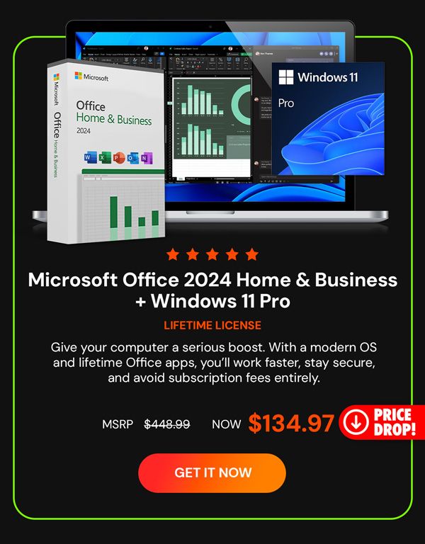 Microsoft Office 2024 Home & Business + Windows 11 Pro Bundle