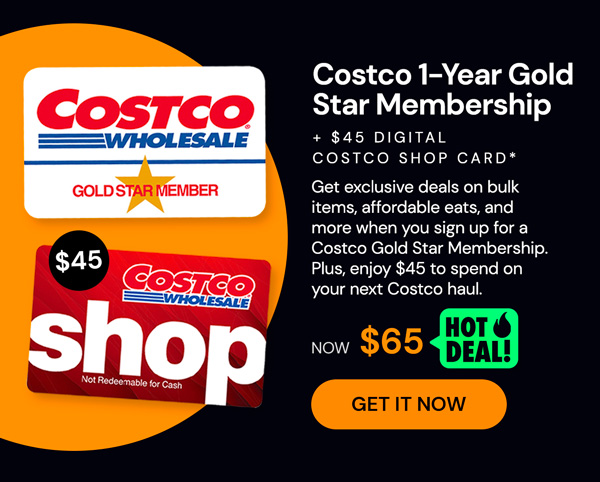 Costco 1-Year Gold Star Membership + $45 Digital Costco Shop Card