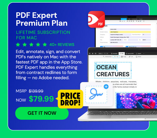 PDF Expert Premium Plan: Lifetime Subscription (Mac)