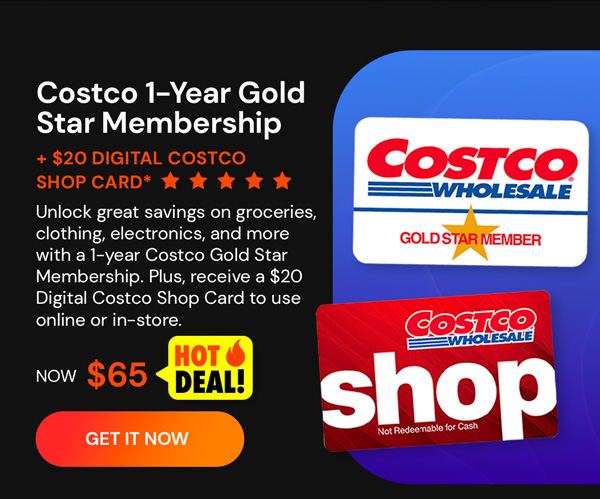 Costco 1-Year Gold Star Membership + $20 Digital Costco Shop Card