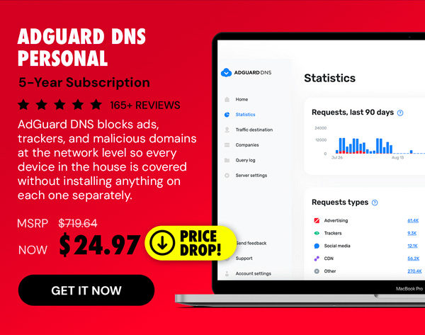 AdGuard DNS Personal: 5-Year Subscription