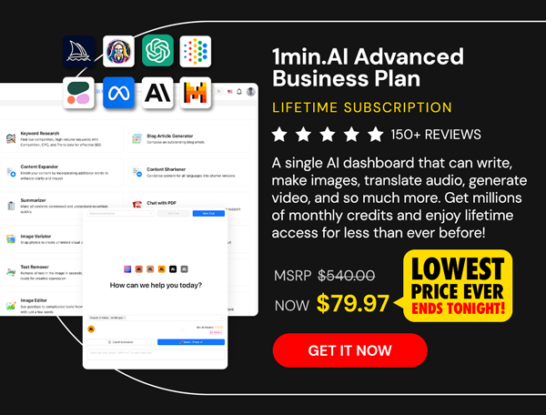 1minAI Advanced Business Plan Lifetime Subscription