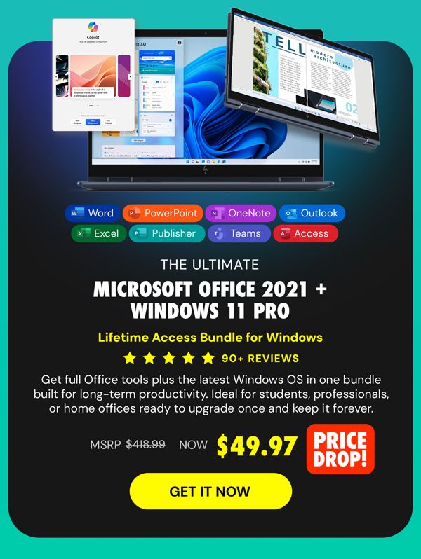 The Ultimate Microsoft Office Professional 2021 for Windows: Lifetime License + Windows 11 Pro Bundle