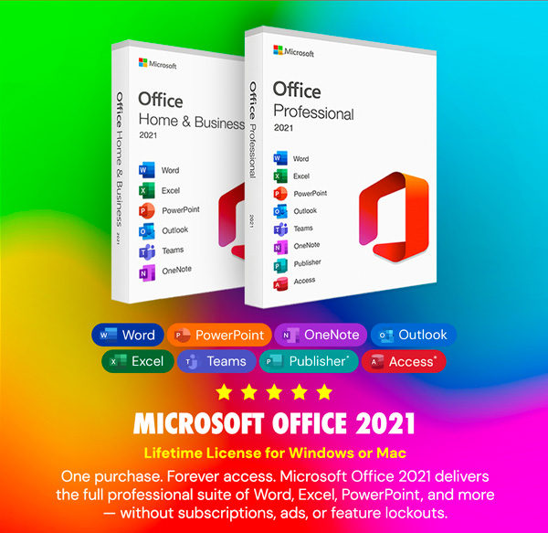 Microsoft Office Professional 2021 for Windows or Mac: Lifetime License