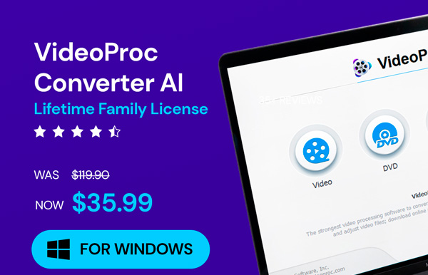 VideoProc Converter AI: Lifetime Family License (For Windows)