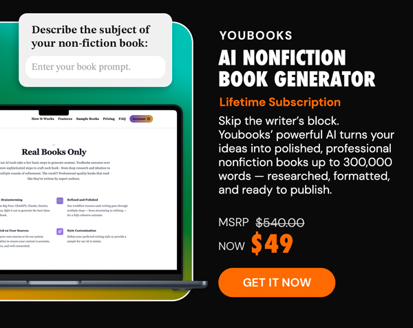 Youbooks - AI Non-Fiction Book Generator: Lifetime Subscription