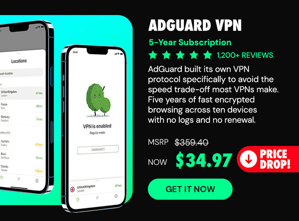 AdGuard VPN: 5-Yr Subscription