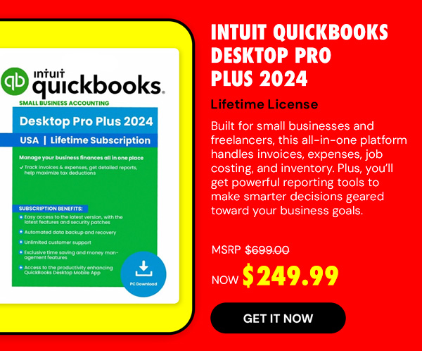 Intuit QuickBooks Desktop Pro Plus 2024 (1 User): Lifetime Licenses