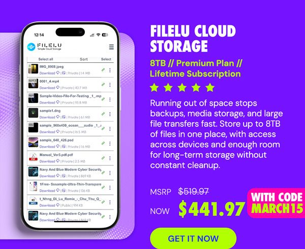 FileLu Cloud Storage Premium Plan: Lifetime Subscription (8TB)