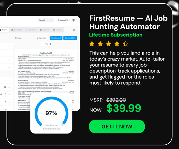FirstResume - AI Job Hunting Automator: Lifetime Subscription