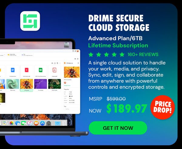 Drime Secure Cloud Storage: Lifetime Subscription (Advanced Plan/6TB)
