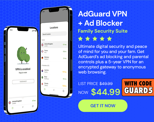 AdGuard VPN + Ad Blocker Family Security Suite