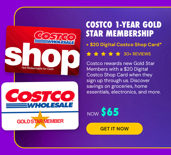 Costco 1-Year Gold Star Membership + $20 Digital Costco Shop Card