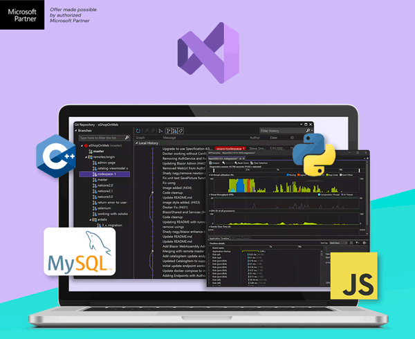 Microsoft Visual Studio Professional 2022 + The Premium Learn to Code Certification Bundle