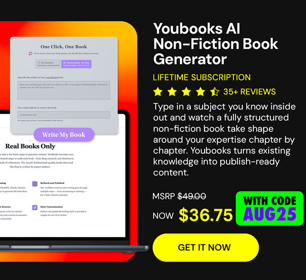 Youbooks AI Non-Fiction Book Generator: (Fan Plan) Lifetime Subscriptions