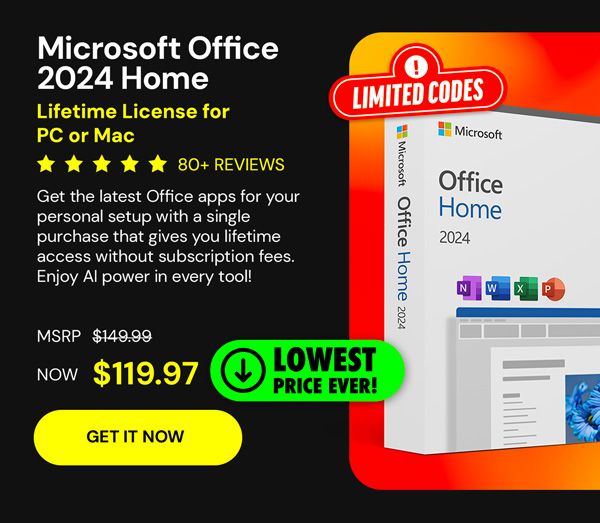 Microsoft Office 2024 Home for Mac or PC: One-Time Purchase