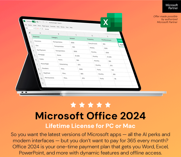 Microsoft Office 2024 for Mac or PC Lifetime License