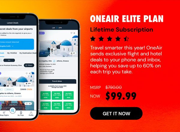 OneAir Elite Plan: Lifetime Subscription (Save Big on Flights, Hotels & More)