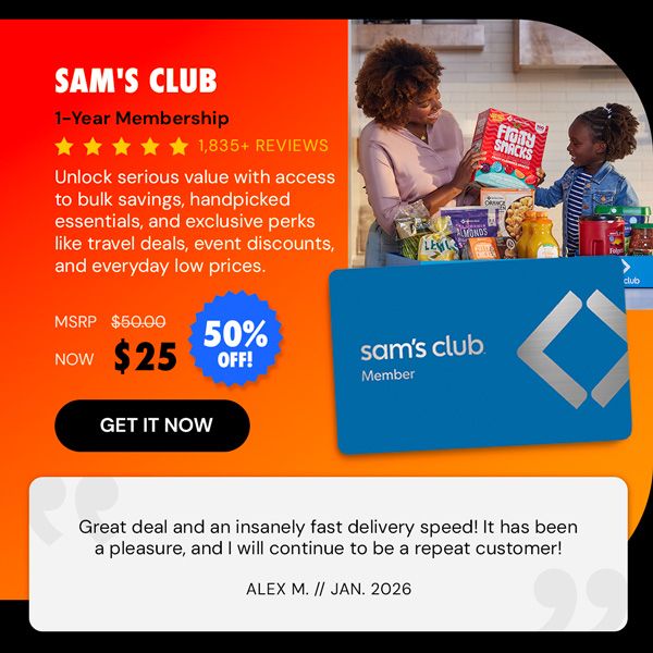 Sam's Club 1-Year Membership with Auto-Renew!
