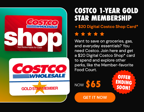 Costco 1-Year Gold Star Membership + $20 Digital Costco Shop Card
