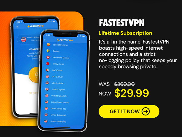 FastestVPN: Lifetime Subscription (10 Devices)