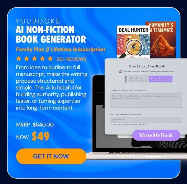 Youbooks AI Non-Fiction Book Generator: (Fan Plan) Lifetime Subscriptions
