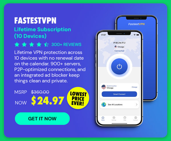 FastestVPN: Lifetime Subscription (10 Devices)