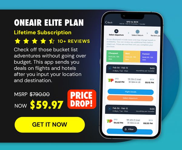 OneAir Elite Plan: Lifetime Subscription (Save Big on Flights, Hotels & More)