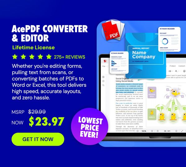 AcePDF Converter & Editor: Lifetime License
