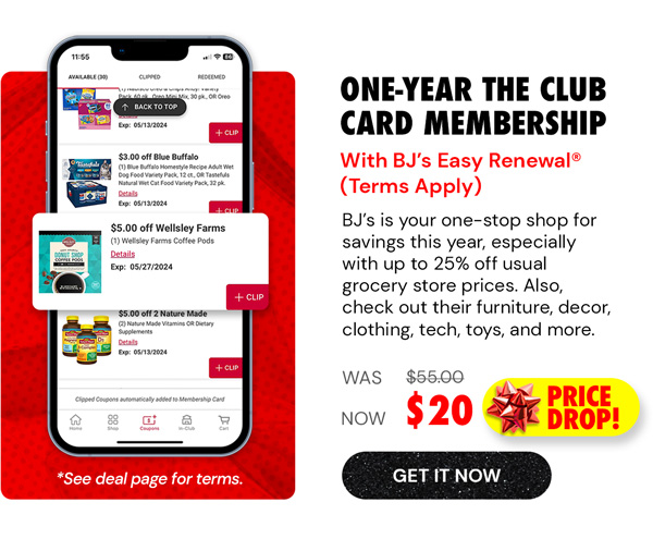 One-Year The Club Card Membership with BJ’s Easy Renewal® (Terms Apply)